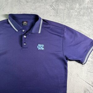 Pro Player UNC Tar Heels Waffle Knit Polo Shirt Mens XL Navy Blue